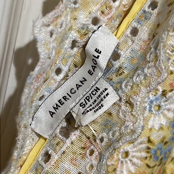 ✨NWT✨AMERICAN EAGLE Yellow Ruffled Sundress. - Picture 4 of 6